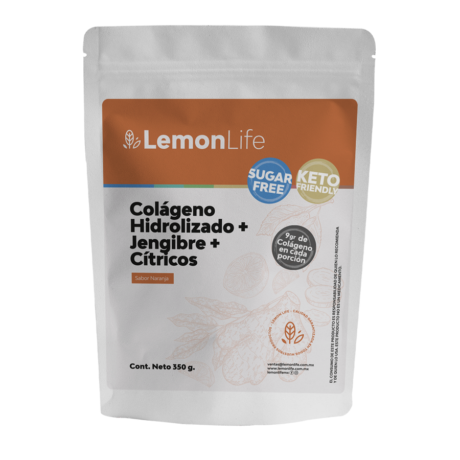 Colágeno Hidrolizado + Jengibre + Cítricos Sabor Naranja
